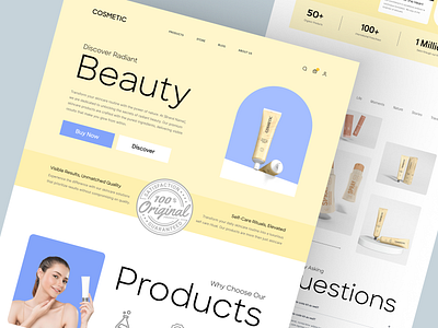 Shopify store landing page for cosmetic product cosmetic creame ecommerce homepage interface landing landing page lotion product detail product landing page product page shopify store web web design website