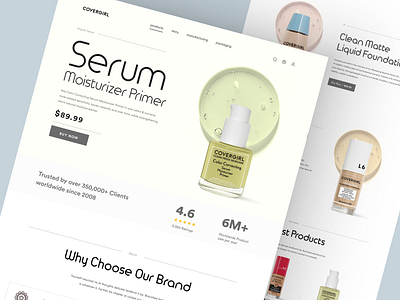 CoverGirl - Shopify store design for cosmetic product cosmetic design ecommerce homepage interface landing landing page product details product landing page product page shopify store ui web web design website