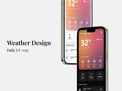 Weather Design - Daily UI #037 daily ui figma mobile app design ui ui design uiux uiux design weather weather app