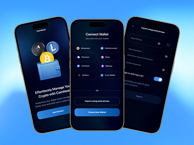 Cryptocurrency Wallet App - Sign Up Flow app branding design graphic design illustration logo typography ui ux vector