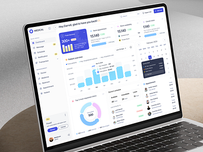 Medical Dashboard analytics bar card care chart clinic dashboard graph health hospital list medical pie platform saas table ui website