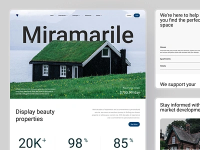 Miramarile - Real Estate Landing Page apartment book booking clean landing landing page property real estate real estate website realestate ui ui design uiux ux web web design website