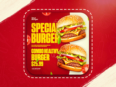 Modern Social Media Poster Design For Fast-Food Brand! 3d animation branding graphic design logo motion graphics ui