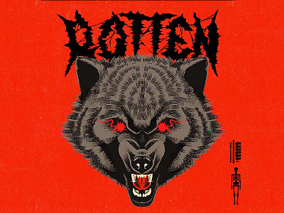 腐った book cartoon cd character cover design dog graphic design hardcore illustration metal music vector vinyl wolf