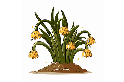 Spring Background with Daffodil Flower background beautiful beauty botanical bouquet cartoon clip art daffodil decoration drawing flower garden illustration jonquil nature orange petal plant spring yellow