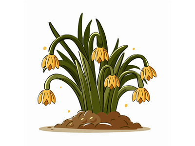 Spring Background with Daffodil Flower background beautiful beauty botanical bouquet cartoon clip art daffodil decoration drawing flower garden illustration jonquil nature orange petal plant spring yellow