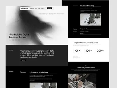 FusionFlow - Portofolio Landing Page ✨ aesthetic clean company design digital studio figma graphic design home page landing page landing page design minimalist real estate agency responsive simple studio swissstyle ui uiux web design website