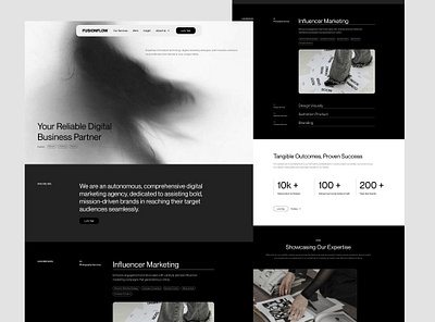 FusionFlow - Portofolio Landing Page ✨ aesthetic clean company design digital studio figma graphic design home page landing page landing page design minimalist real estate agency responsive simple studio swissstyle ui uiux web design website