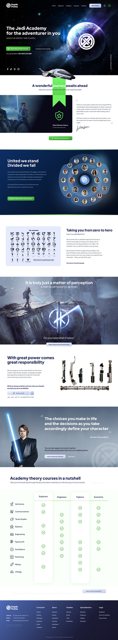 Oxyon Prime - The Jedi Academy funnel graphic design logo ui web design