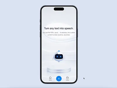 Audify: AI-Powered text-to-speech App ai animation audify motion graphics texttospeech ui voice