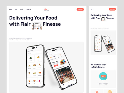 Food Delivery Service Website clean delivery delivery service figma food website landing page lunch online order ui design uiux ux web design webflow website website design