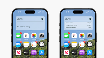 UI Widget Concept: Daily journal widget daily journal ios widget journal journal app widget widget journal widget ui