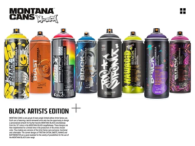 Montana Cans Black Artists Edition Landing Page Concept animation color concept design graffiti landing page paint product design spraypaint street art ui user experience ux web design