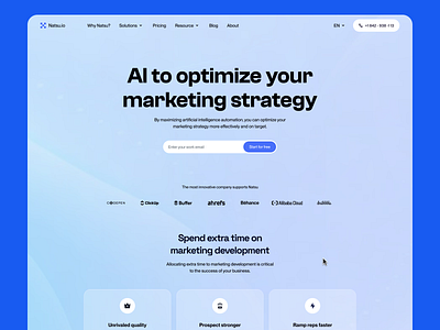 SaaS Marketing AI Landing Page ai clean design exploration homepage landing landing page layout marketing page saas saas website typography ui visual web web design web page website website service