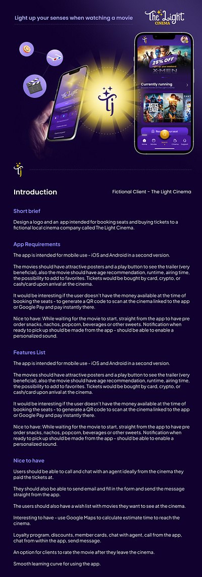 The Light Cinema - Your local go to cinema app design cinema app cinema mobile app design create cinema app create mobile application create movie streaming app design cinema app design mobile app logos mobile app mobile app design movie app movie industry movie streaming movies ui ui design user interface ux ux design