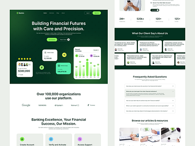 Fintech SaaS Landing Page Design app design app designer app ui ux design banking app design banking saas landing page banking saas website design figma uiux fintech landing page landing page design landing page website design saas website design website design