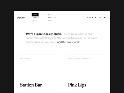 Pepper+ WordPress Theme — Portfolio Layouts portfolio theme web design wordpress wordpress theme