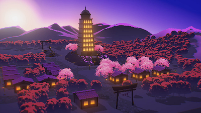 Prologue Lavender Town (Aerial View) 3d 8 bit after effects animation backrooms c4d cgi cherry blossom cinema 4d creepypasta lavender lavender town liminal space minimal missingno nintendo pokemon purple shot tiktok