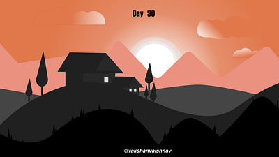 Day 30 of the Daily flat design challenge on Sunset challenge design flat design illustration illustrator sunset