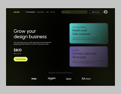 Hero Exploration / UI Design design hero landing page ui uiux