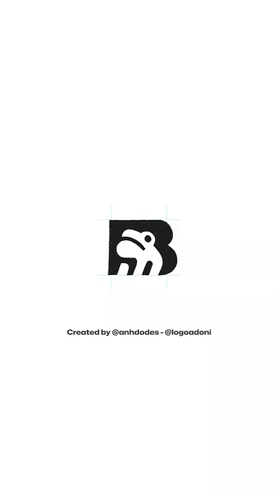 Little letter B frog typography ready-made logo for sale anhdodes branding design illustration logo logo design logo designer logodesign minimalist logo minimalist logo design