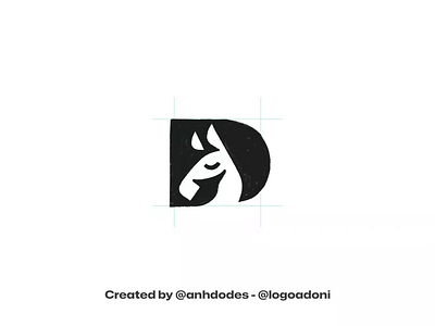 Letter D donkey typography ready-made logo logomark for sale anhdodes branding design illustration logo logo design logo designer logodesign minimalist logo minimalist logo design