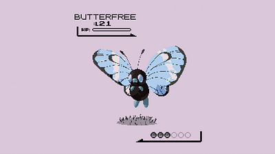 3D 8-Bit Butterfree 3d 8 bit after effects animation bug type butterfly butterfree c4d cgi cinema 4d design game minimal nintendo pokemon retro