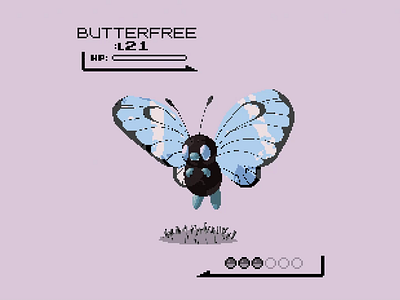 3D 8-Bit Butterfree 3d 8 bit after effects animation bug type butterfly butterfree c4d cgi cinema 4d design game minimal nintendo pokemon retro