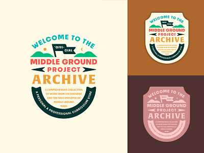MGC: Week 142 Middle Ground Project Archive Badge badge badge design branding cream iconography illustration lavendar logo middle ground compendium mikey hayes typography
