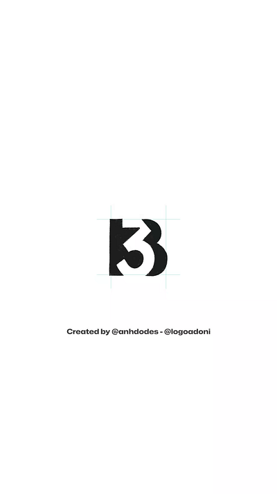 Number 3 letter B monogram typography ready-made logo for sale anhdodes branding design illustration logo logo design logo designer logodesign minimalist logo minimalist logo design