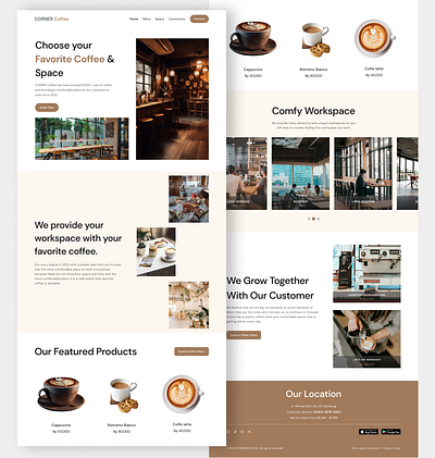 Coffee Shop Website Design coffee design landing page ui ux website