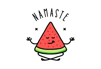 Namaste Watermelon Yoga apparel chill funny relaxation t shirt design zen