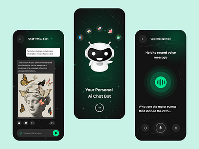 AI Chatbot App ai assistant ai chat bot app design artificialintelligence chat ai chat app chat bot interface chat platform chat ui design chatbot ui clean conversation app human ai machine learning messaging app messenger app mobile app mobile design uiux user experience