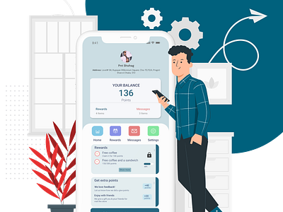 Loyalty Solution App - Home Screen customerloyalty designshowcase homescreen loyaltyapp mobiledesign mobileui rewardsapp ui uiux userinterface