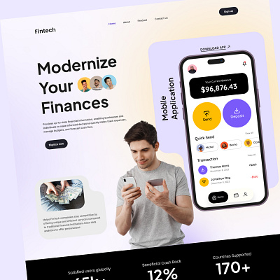 Fintech Landing Page agency agency landing page design fintech fintech landing page fintech ui landing page ui