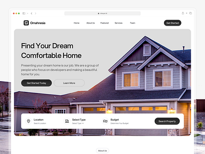 Omahnesia - Real Estafe Landing Page agency animation branding design graphic design home landing page real estafe redesign typography ui ui design ui ux design ux web concept web design website