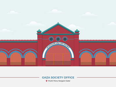 Illustration, Gaza Society Office- Naogaon Sadar arcitecture city design gaza gaza society office graphic design historical illustration landmark naogaon naogaon sadar nazmullhaque rajshahi town vector vector illustration