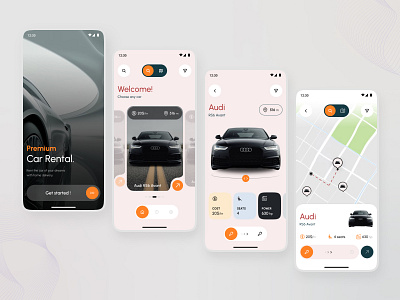 Car Rental App 3d animation app branding design graphic design logo motion graphics ui