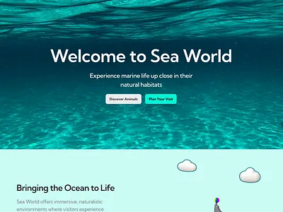 Sea World Mock Website: 3D Animation of a Playful Seal 3d animation branding deisgnshowcase design interactivewebsite motion graphics motiondesign productdesign sealanimation seaworldwebsite spline spline3d ui uiux visualdesign