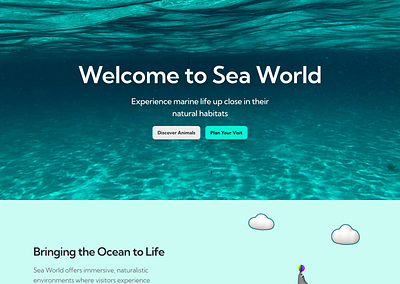 Sea World Mock Website: 3D Animation of a Playful Seal 3d animation branding deisgnshowcase design interactivewebsite motion graphics motiondesign productdesign sealanimation seaworldwebsite spline spline3d ui uiux visualdesign