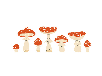 Fly agaric amanita cartoon concept design flat flyagaric forest illustration mushroom nature vector