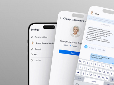 Greymind - AI Counseling App design product design ui ux