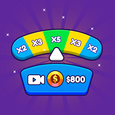 Casual Game UI Meter, Reward Screen Casual Game design game game coins treasure game illustrations game interfgace game ui game ui reward gold coins meter reward game ui