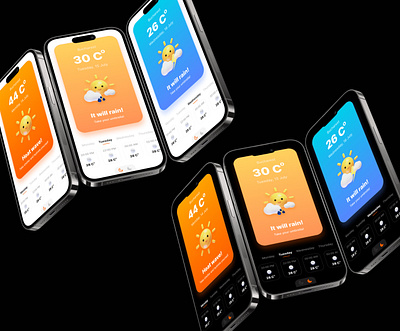 Weather app pitch app interfaces mobile responsive ui ux weather