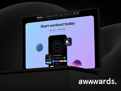 Fitonist - Website design for the gym workout app animation digital marketing fitness landing page motion promo landing user experience user interface web design website