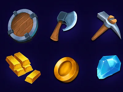 RPG game Icon Set design game game coins treasure game illustrations game interfgace game ui gold coins rpg rpg elements rpg game icon rpg ui