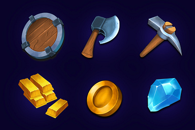 RPG game Icon Set design game game coins treasure game illustrations game interfgace game ui gold coins rpg rpg elements rpg game icon rpg ui