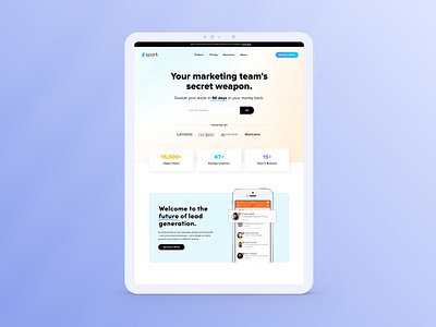 Spark Landing Page Design design landing page ui user experience user interface ux website website design