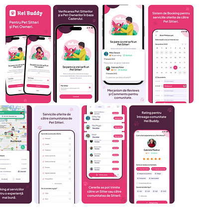 Store screenshots animals app mobile pets responsive sitters ui ux