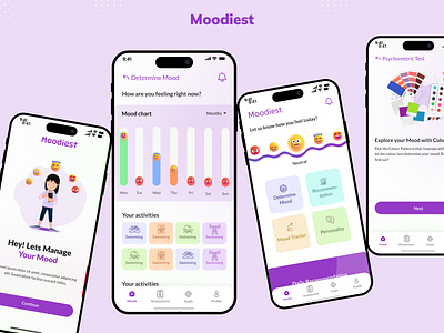 Mood Determining App branding cover page design graphic design logo mobile app mood app mood determining app ui uiux website